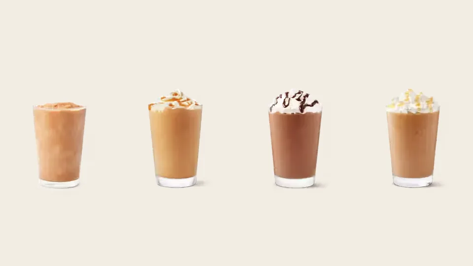 A Tim Hortons Original, Caramel Toffee, Mocha and Vanilla Iced Capp